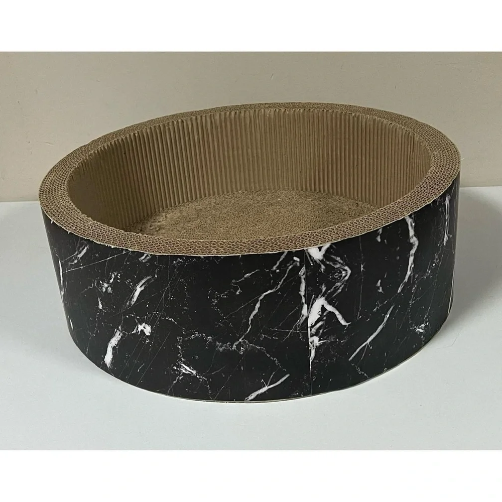 Marble Round Pet Cats Cat Scratcher Scratching Board Post Toy Furniture Bed 🖤